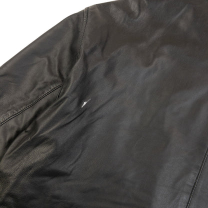 Vintage 2000s Burberry Nova Check Lined Leather Jacket Size M | Medium, Black