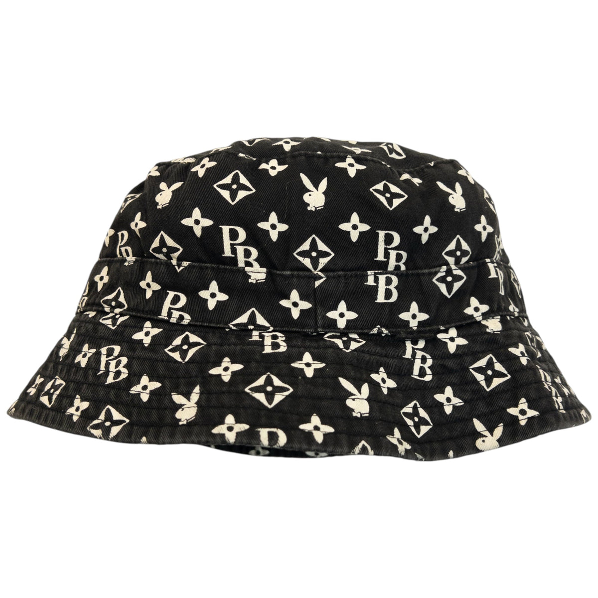 Vintage 2000s Playboy Monogram Bucket Hat | O/S, Black