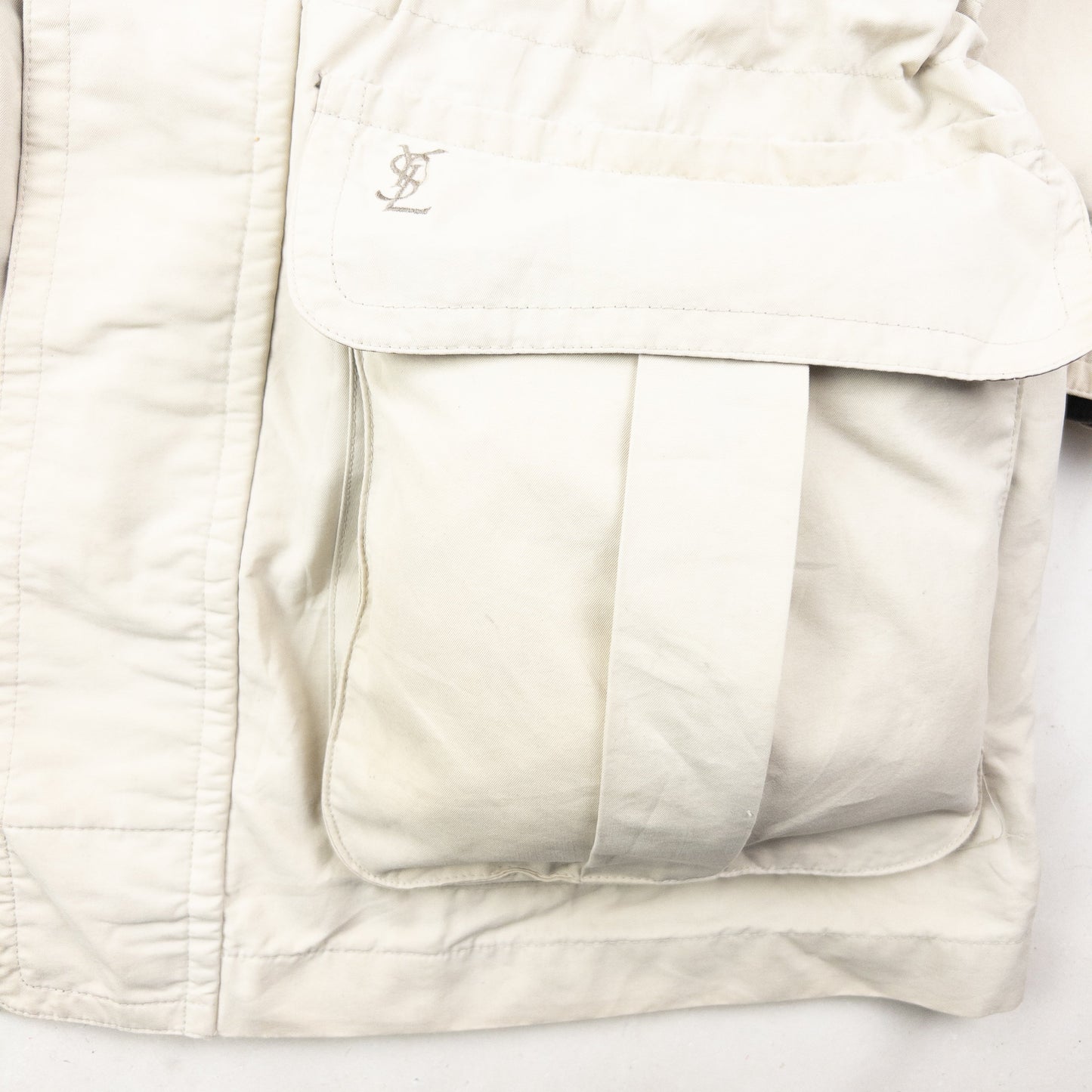 Vintage 90s YSL Yves Saint Laurent Zip Up Jacket Size L | Large, Cream