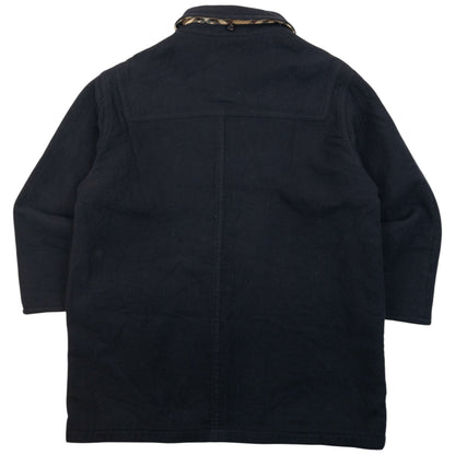 Vintage 90s Burberry Wool Duffle Jacket Size XL | O/S, Navy