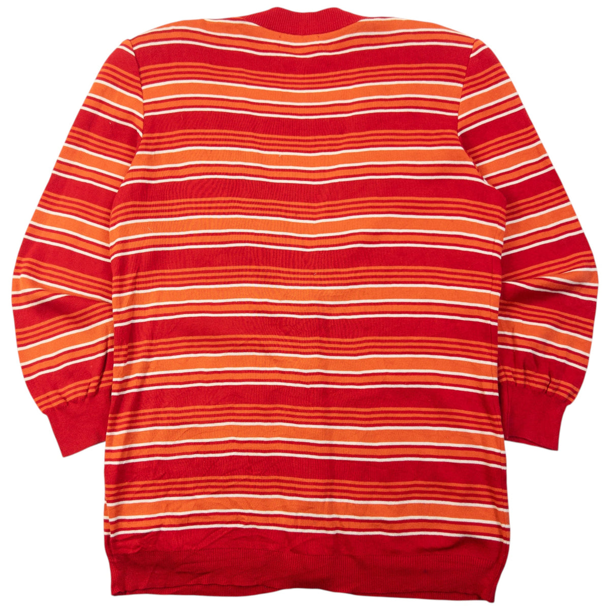 Vintage 80s YSL Yves Saint Laurent Striped Cardigan Womens Size M | Medium, Orange
