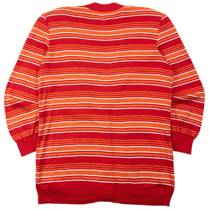 Vintage 80s YSL Yves Saint Laurent Striped Cardigan Womens Size M | Medium, Orange