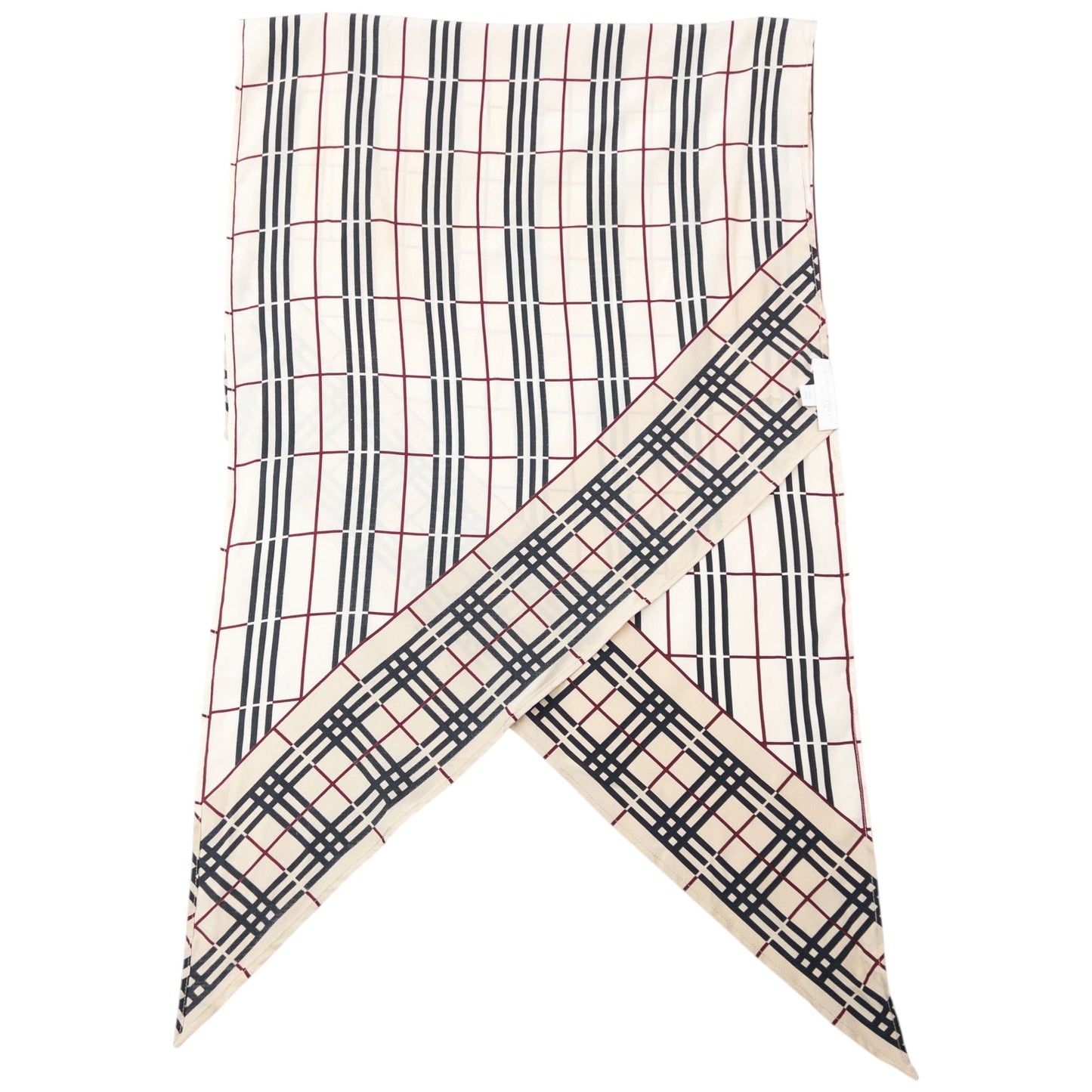 Vintage 2000s Burberry Nova Check Silk Scarf | O/S, Cream