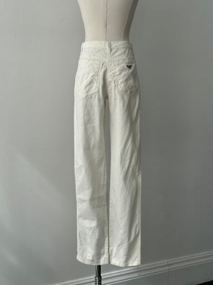 Armani Jeans 1990s Linen Slim Straight Leg Trousers - W26