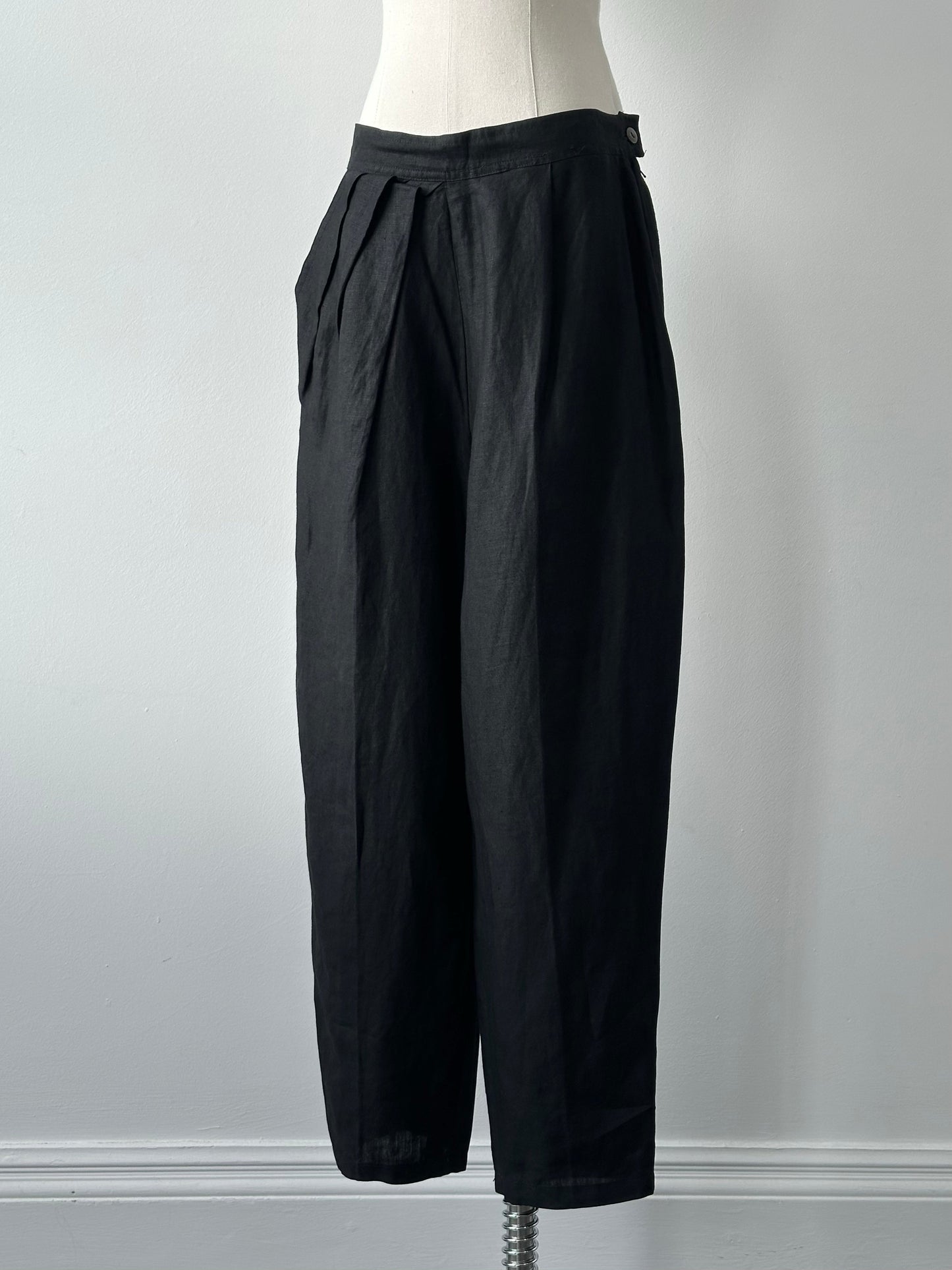 Max Mara 1990s Pure Linen Pleated Trousers - W28