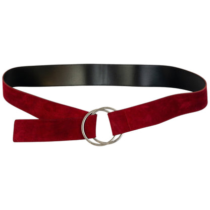 Vintage 2000s Burberry Suede Leather Belt Size XL | O/S, Red