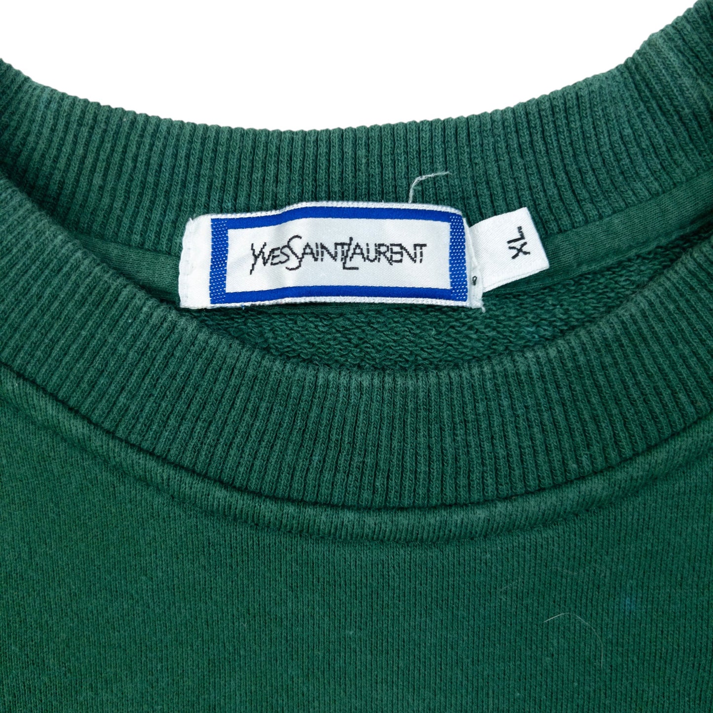 Vintage 80s YSL Yves Saint Laurent Embroidered Sweatshirt Size S | Small, Green