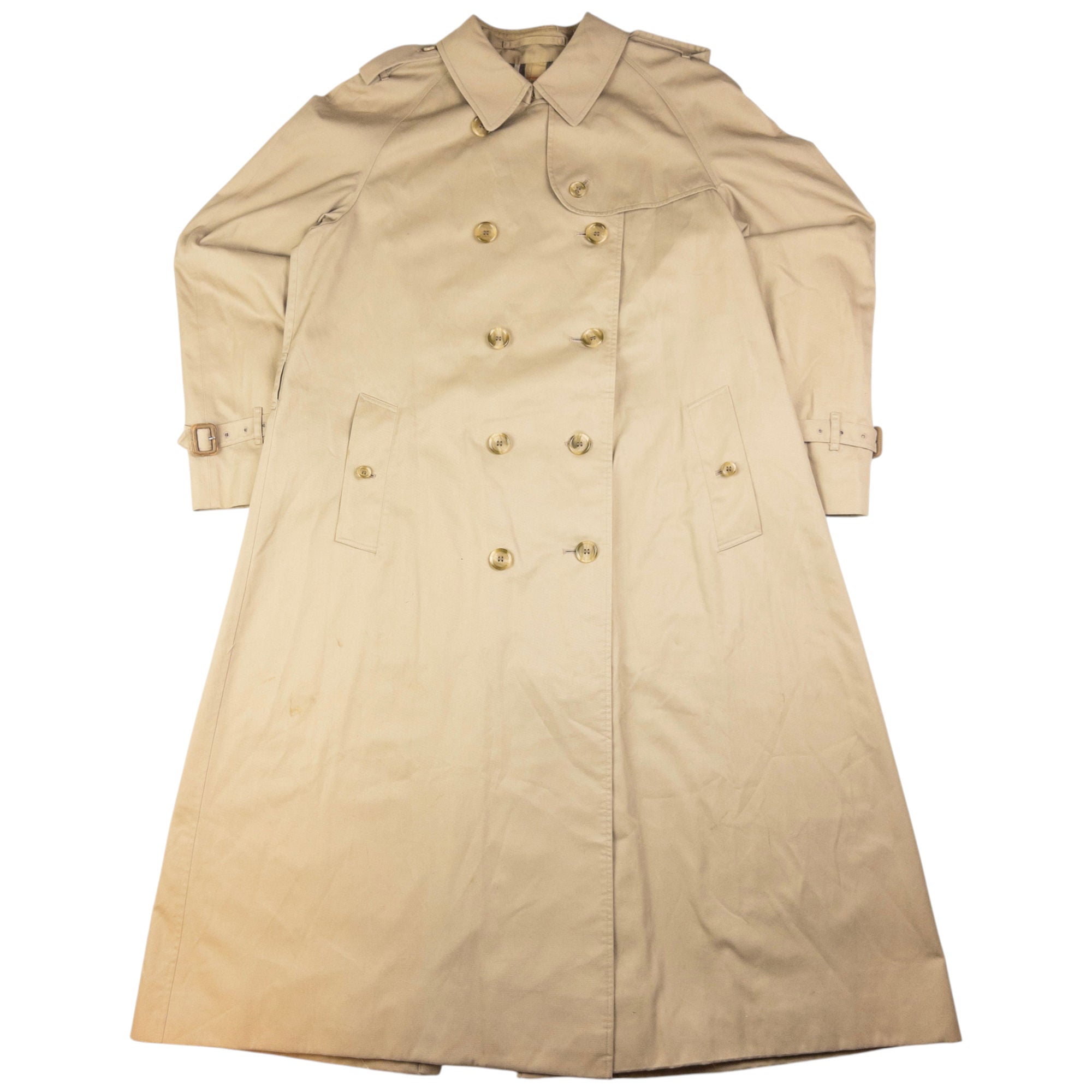 Vintage Burberry Nova Check Lined Trench Jacket Womens Size XL