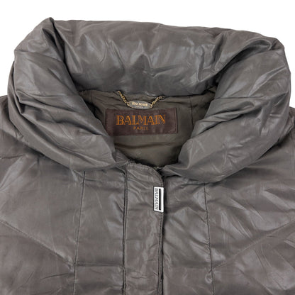 Vintage 90s Balmain Zip Up Padded Rain Jacket Size M | Medium, Grey