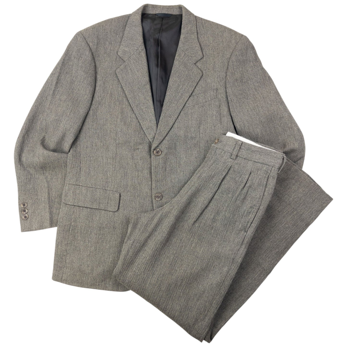 Vintage 90s Yohji Yamamoto D'Urban A.A.R Wool Jacket & Trousers Suit Set Size S | Small, Grey