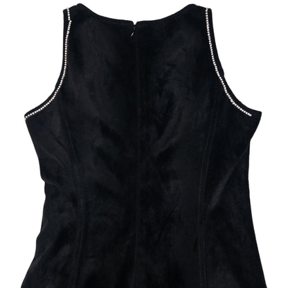 Vintage Armani Jeans Velour Diamonte Trim Dress Womens Size S