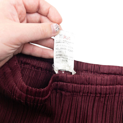 Vintage 90s Pleats Please By Issey Miyake Pleated Trousers Womens Size M | Medium, Burgundy