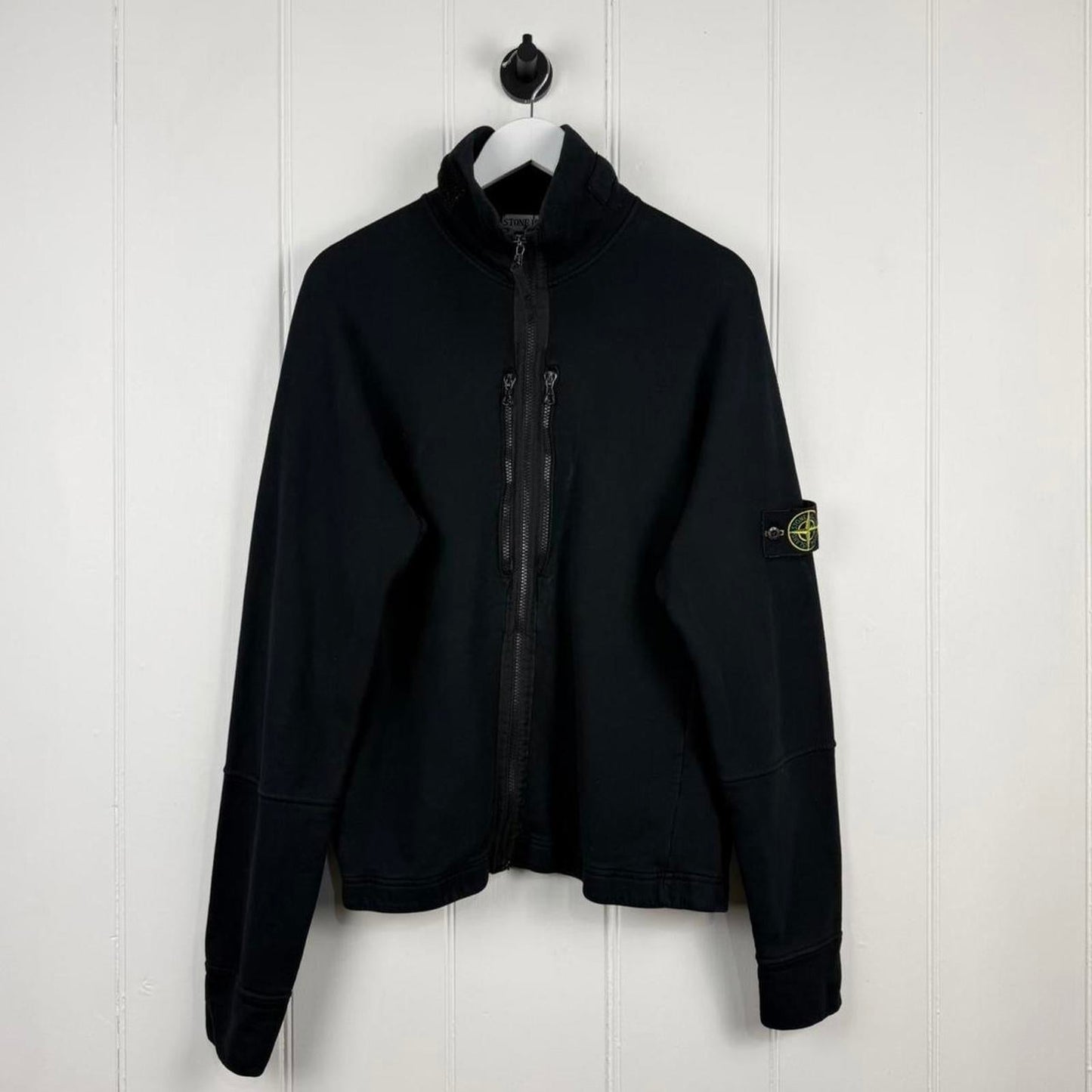 Stone Island 2000s Full Zip Jumper (L) | Large, Black