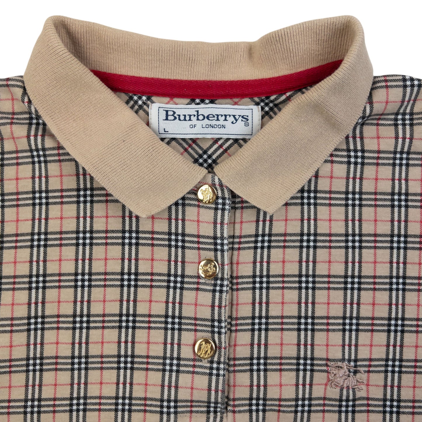 Vintage 90s Burberry Nova Check Polo Shirt Womens Size M | Medium, Multicoloured
