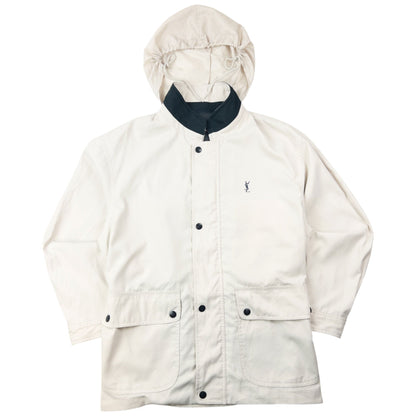 Vintage 90s YSL Yves Saint Laurent Zip Up Jacket Size M | Medium, Cream