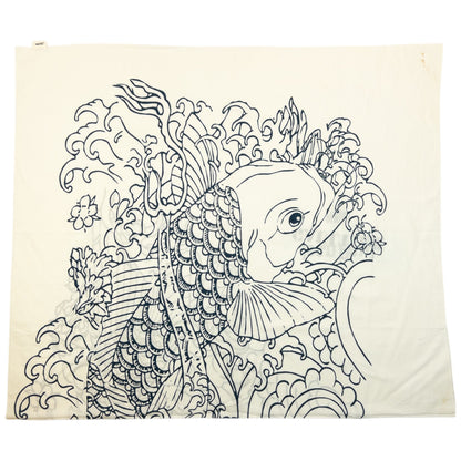 Vintage 2000s Jean Paul Gaultier Koi Fish Scarf | O/S, Blue