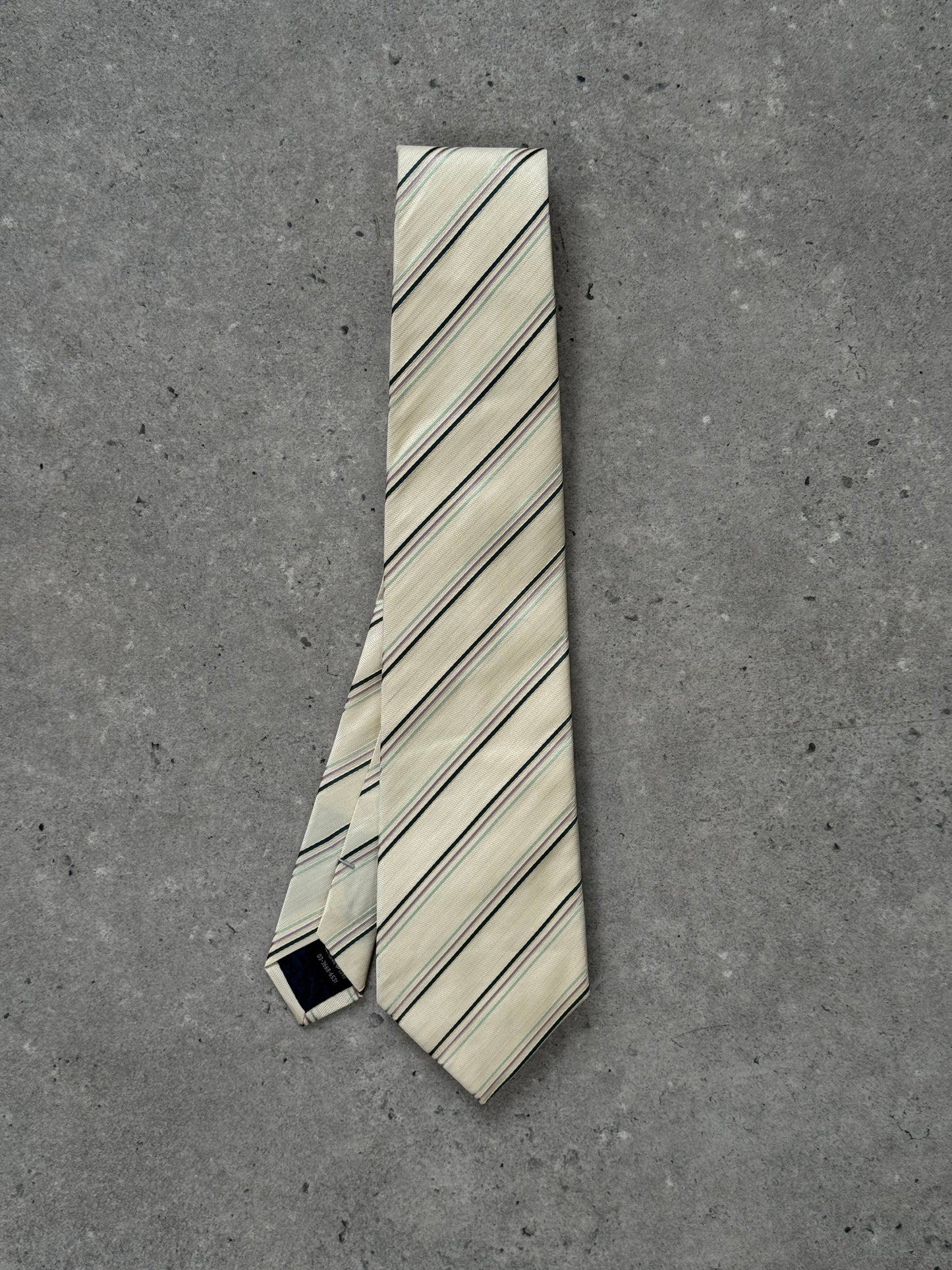 Aquascutum 1990s Pure Silk Diagonal Striped Tie