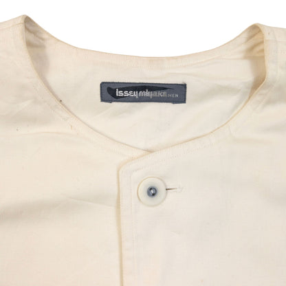 Vintage 80s Issey Miyake MEN Button Up Jacket | Large, Cream