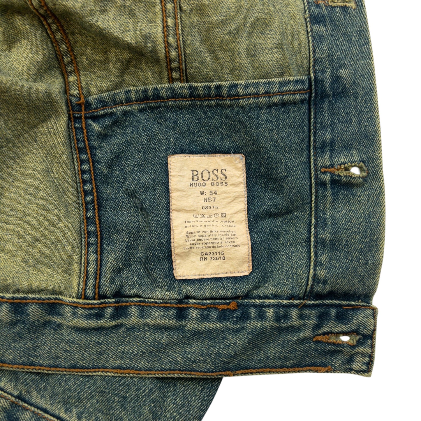 Vintage 90s Hugo Boss Button Up Denim Jacket Size S | Small, Blue