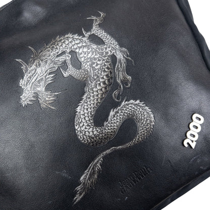 Vintage 2000 Jean Paul Gaultier Dragon Leather Shoulder Bag | O/S, Black