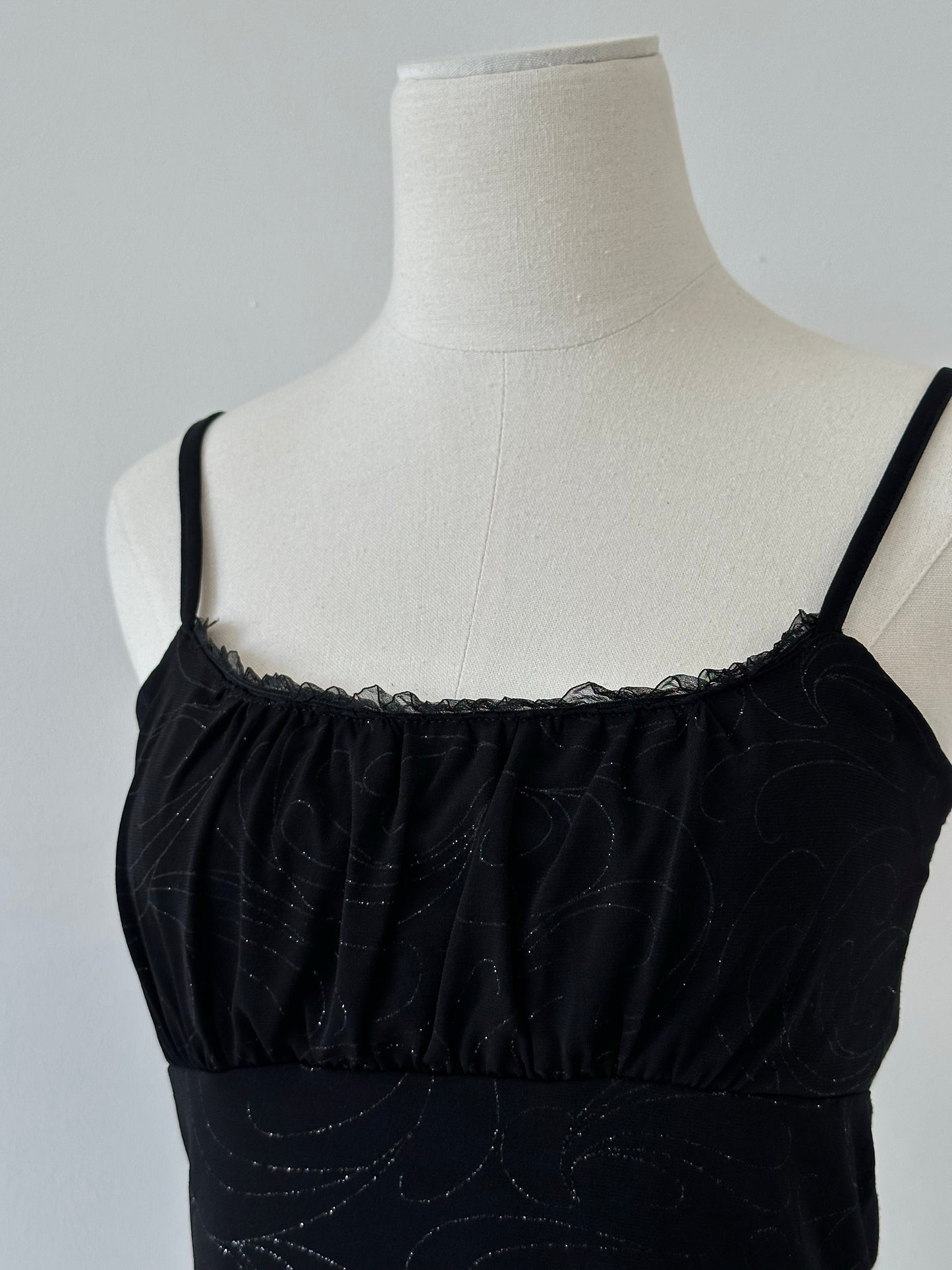 Vintage 1990s Asymmetric Glittery Cami Top - S