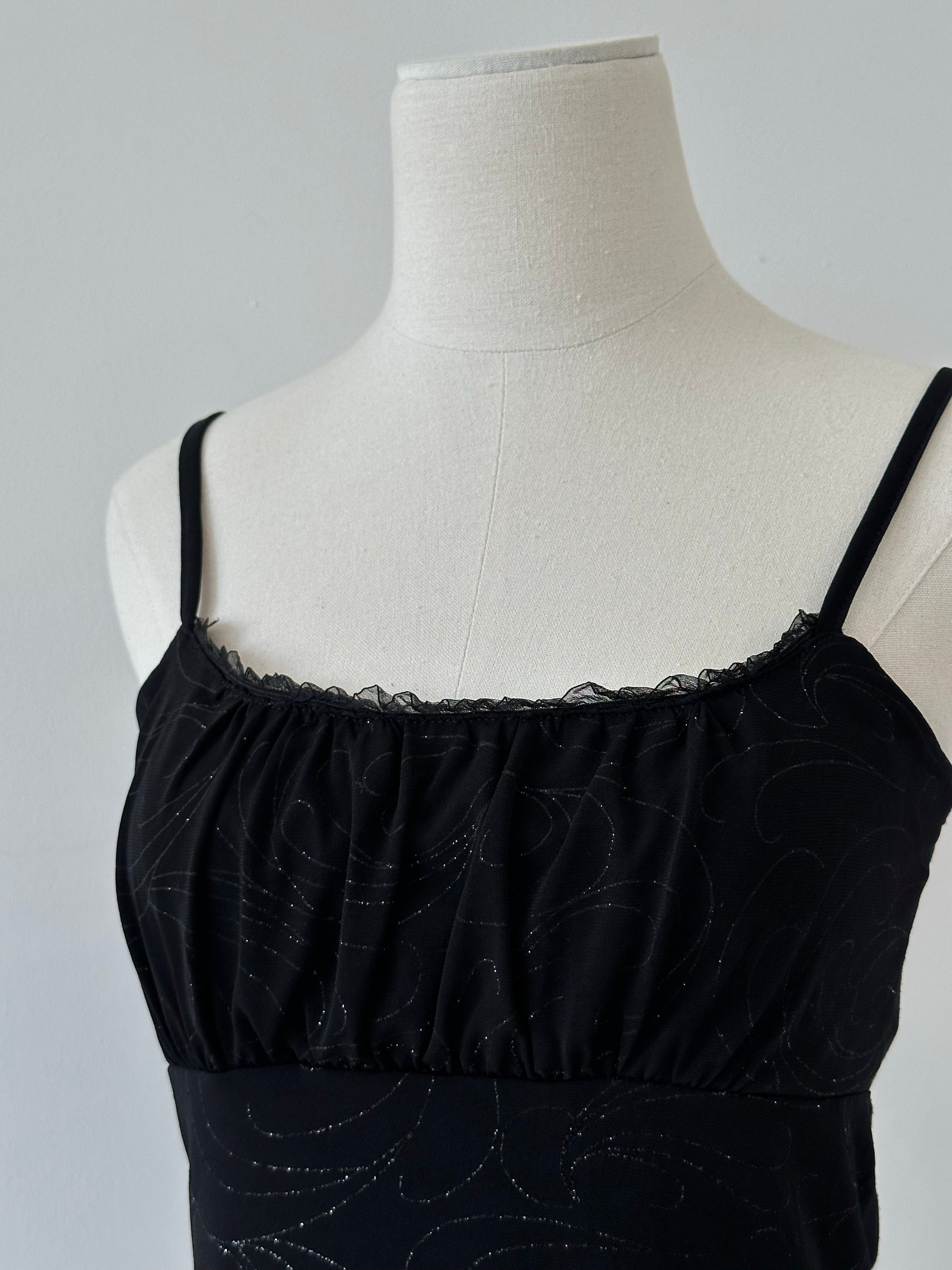 Vintage 1990s Asymmetric Glittery Cami Top - S