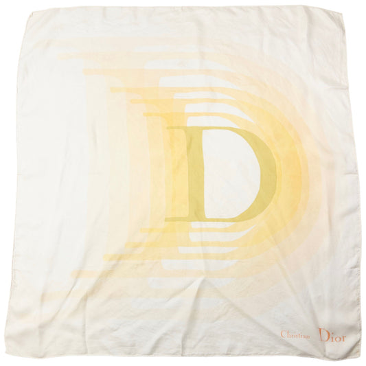 Vintage 2000s Dior Gradient Silk Scarf | O/S, Cream