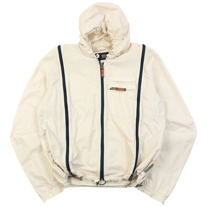Vintage 2000s Armani Jeans Full Zip Ventilated Jacket Size S | Small, Cream