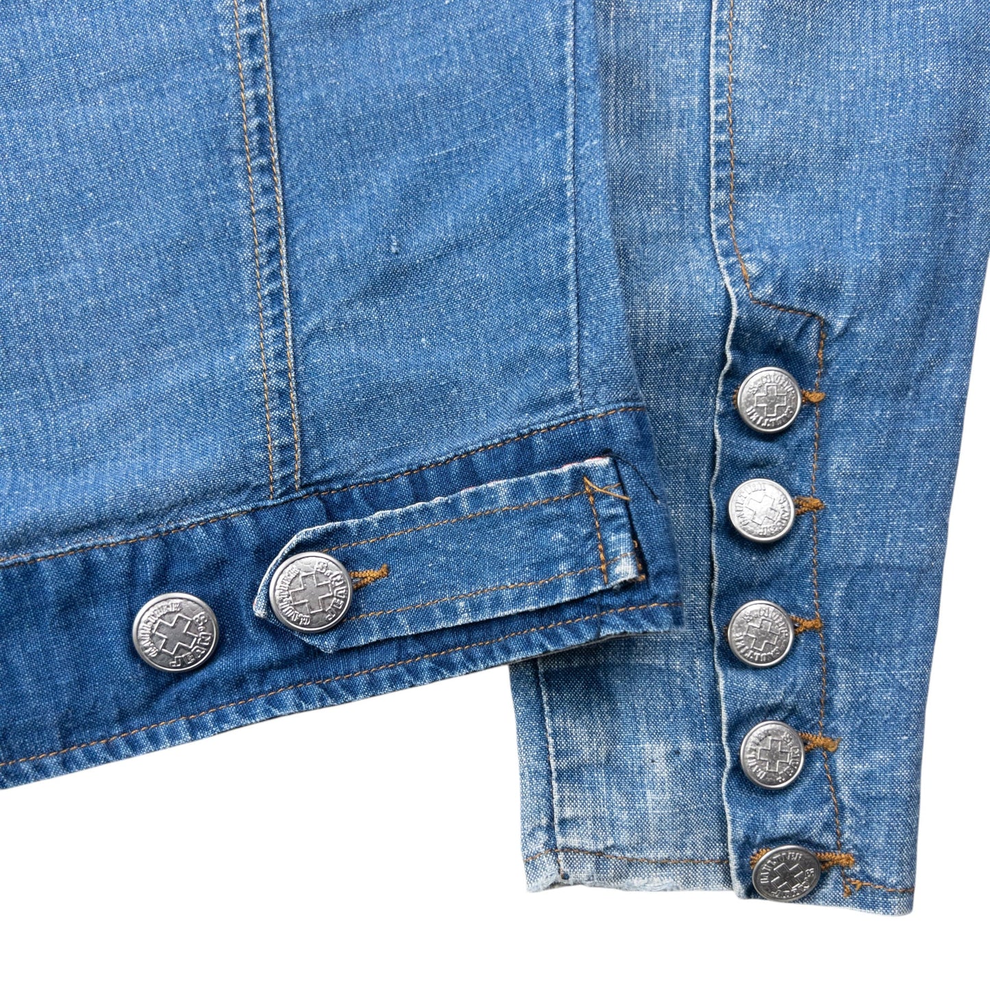Vintage 2000s Jean Paul Gaultier Linen Denim-Look Button Up Jacket Womens Size S | Small, Blue
