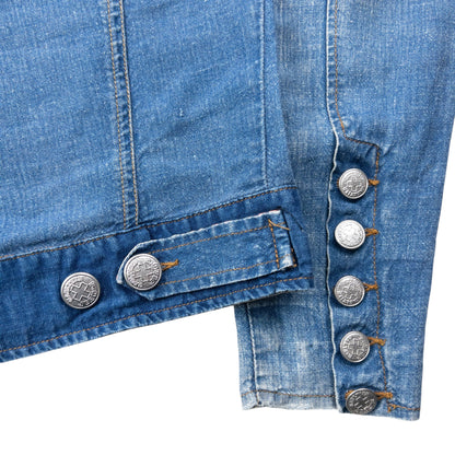 Vintage 2000s Jean Paul Gaultier Linen Denim-Look Button Up Jacket Womens Size S | Small, Blue