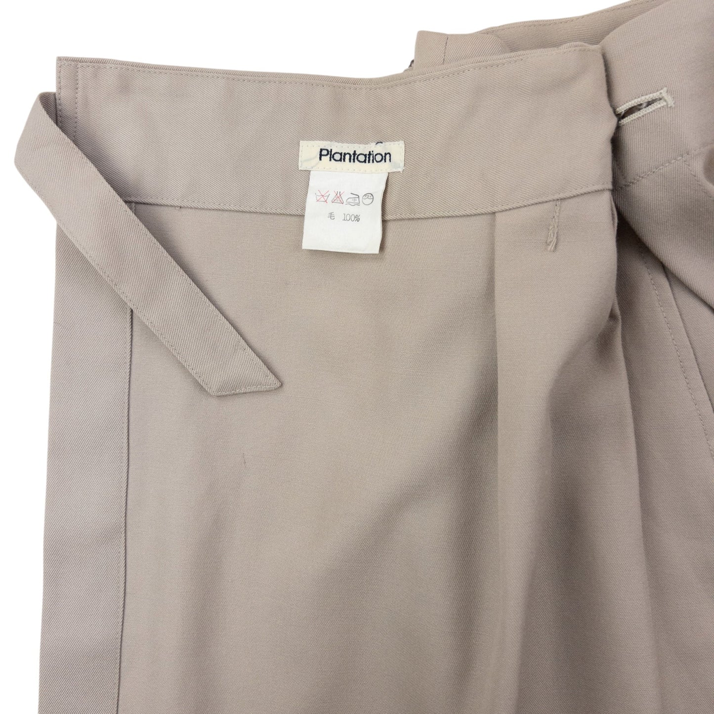 Vintage Plantation By Issey Miyake Pleated Wrap Skirt Womens Size W24 | W28, Beige