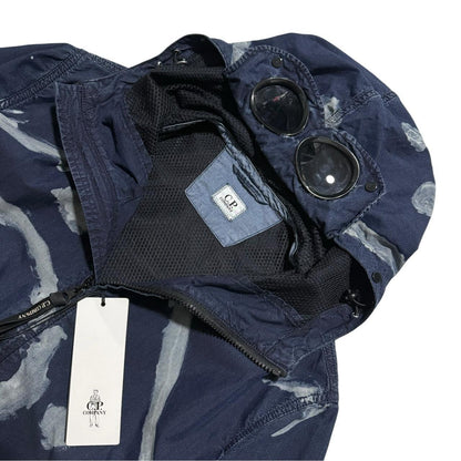 CP Company Hand Painted Indigo 50 Goggle Jacket | Medium, Indigo