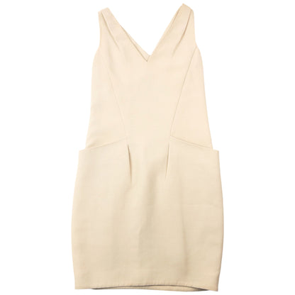 Vintage 2009 Prada V-Neck Dress Womens Size S | Small, Beige