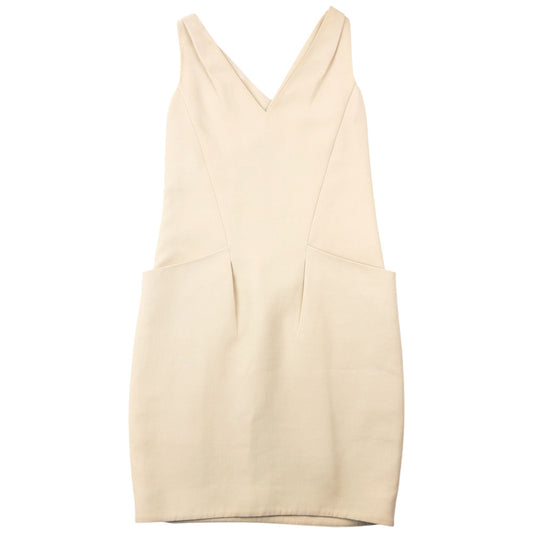 Vintage 2009 Prada V-Neck Dress Womens Size S | Small, Beige