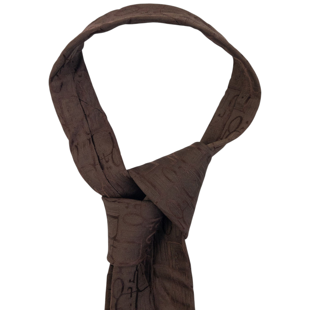 Vintage Dior Monsieur Monogram Silk Tie | O/S, Brown