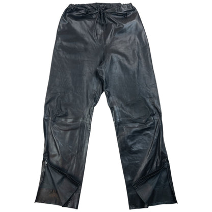 Vintage 2000s Gucci By Tom Ford Zip Cuff Leather Trousers Size L | Large, Black