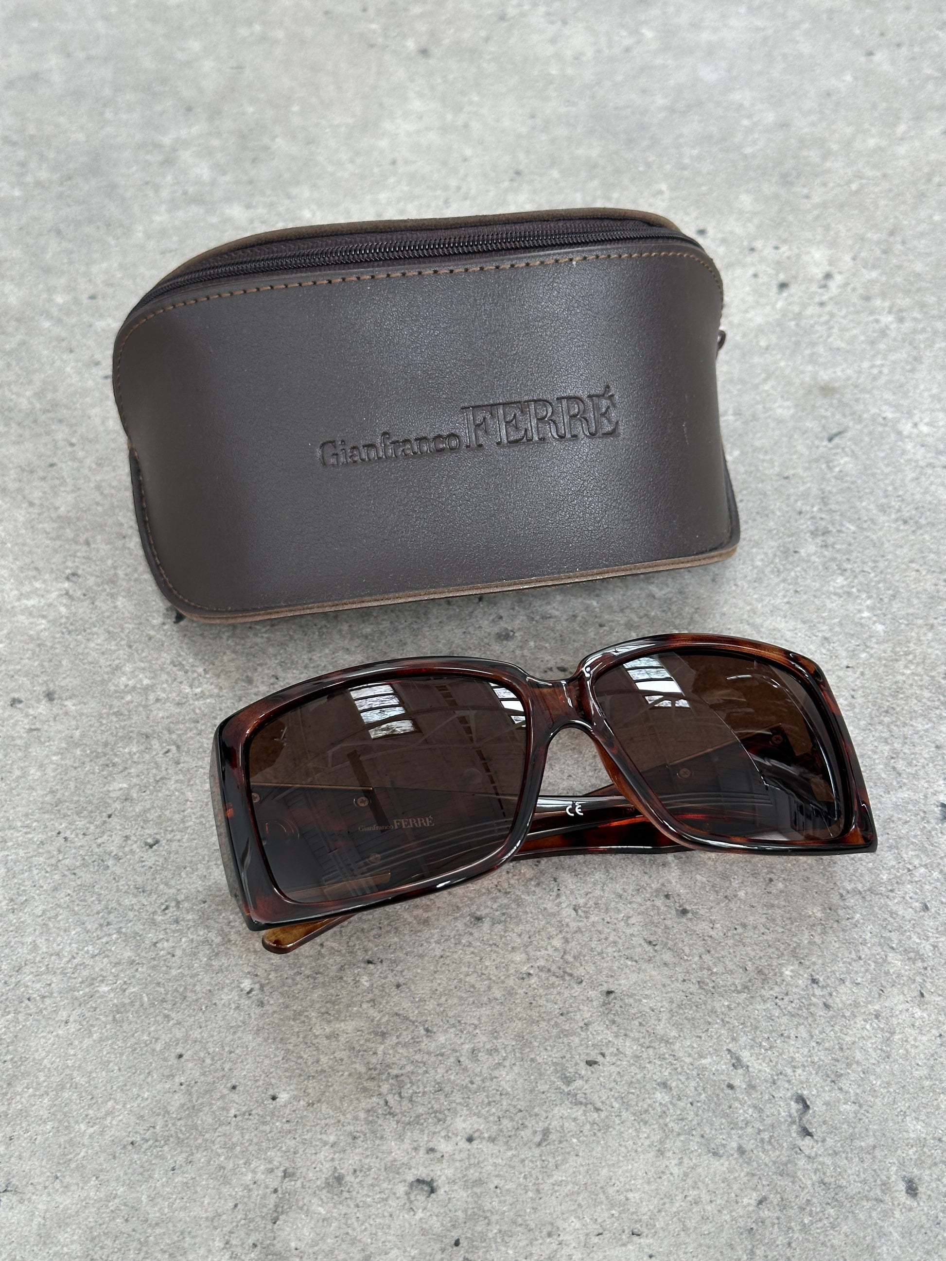 Gianfranco Ferre 1990s Oversized Square Logo Sunglasses