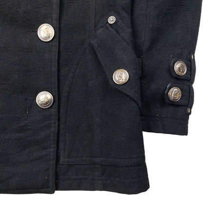 Vintage 2000s Burberry Blue Label Nova Check Lined Peacoat Jacket Womens Size M | Medium, Black