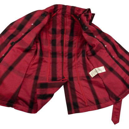 Vintage Burberry Nova Check Belted Trench Jacket Womens Size M