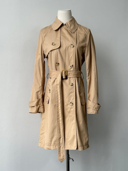Chaps 2000s Pure Cotton Double Breasted Belted Trench Coat - S