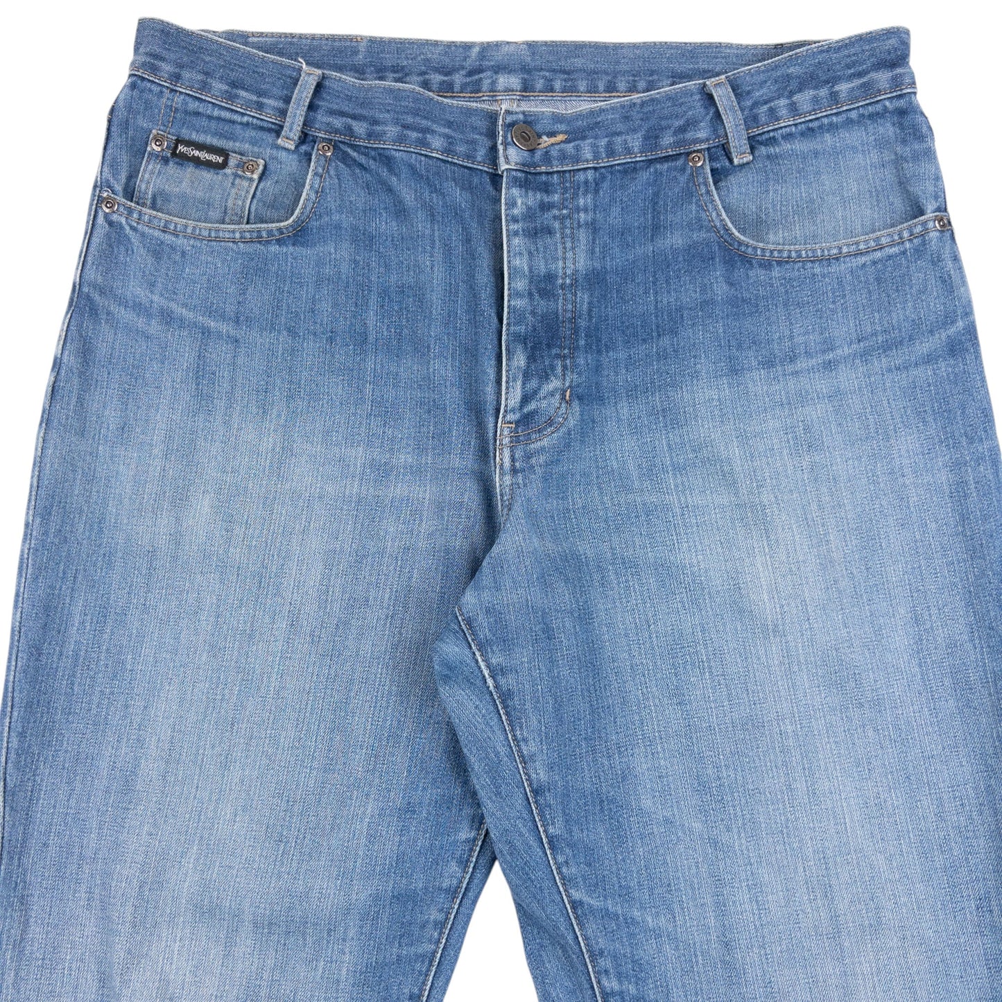 Vintage 2000s YSL Yves Saint Laurent Embroidered Denim Jeans Size W36 | W36, Blue