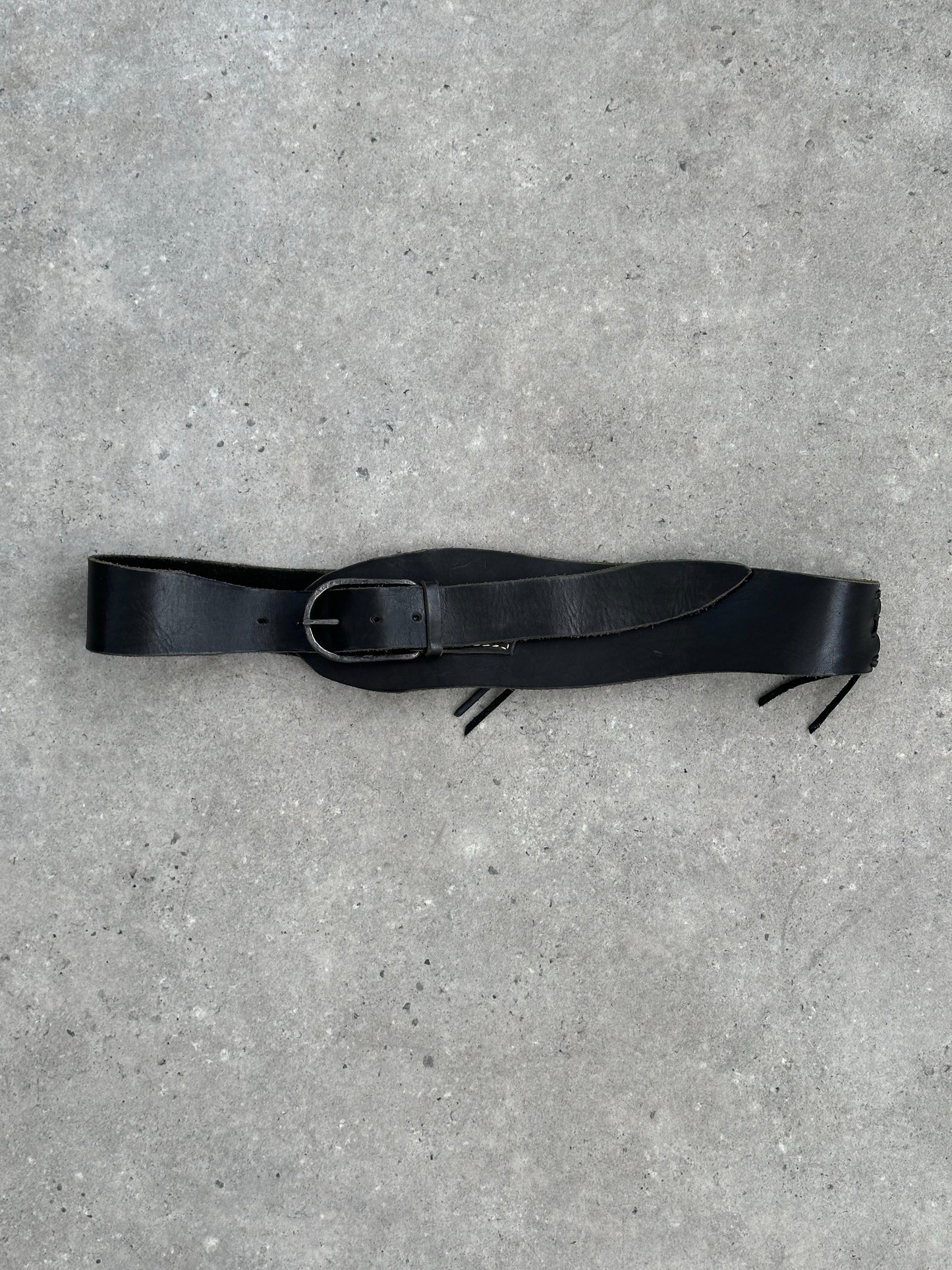 Vintage 2000s Leather Chunky Hip Belt - W38-42