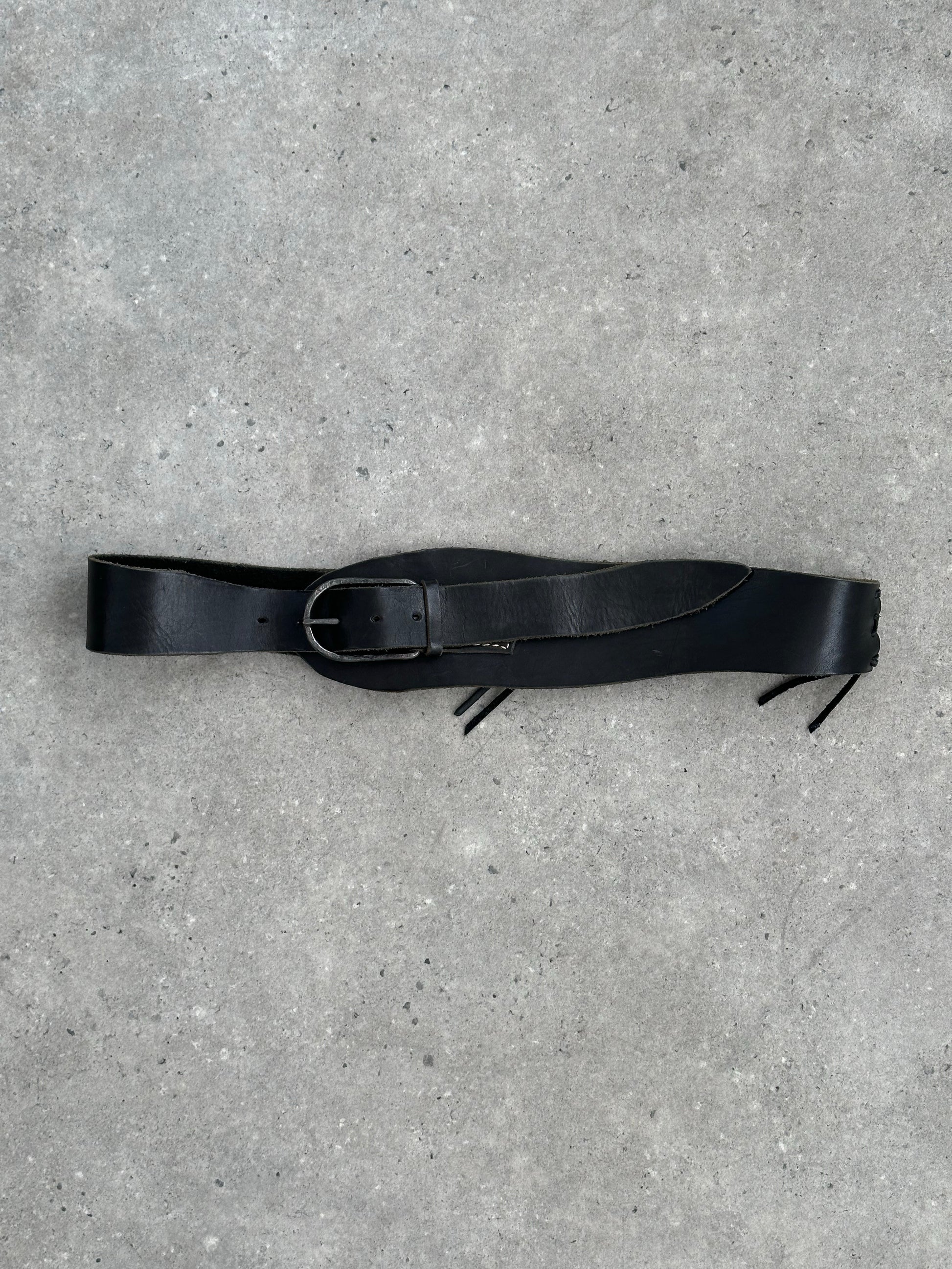 Vintage 2000s Leather Chunky Hip Belt - W38-42