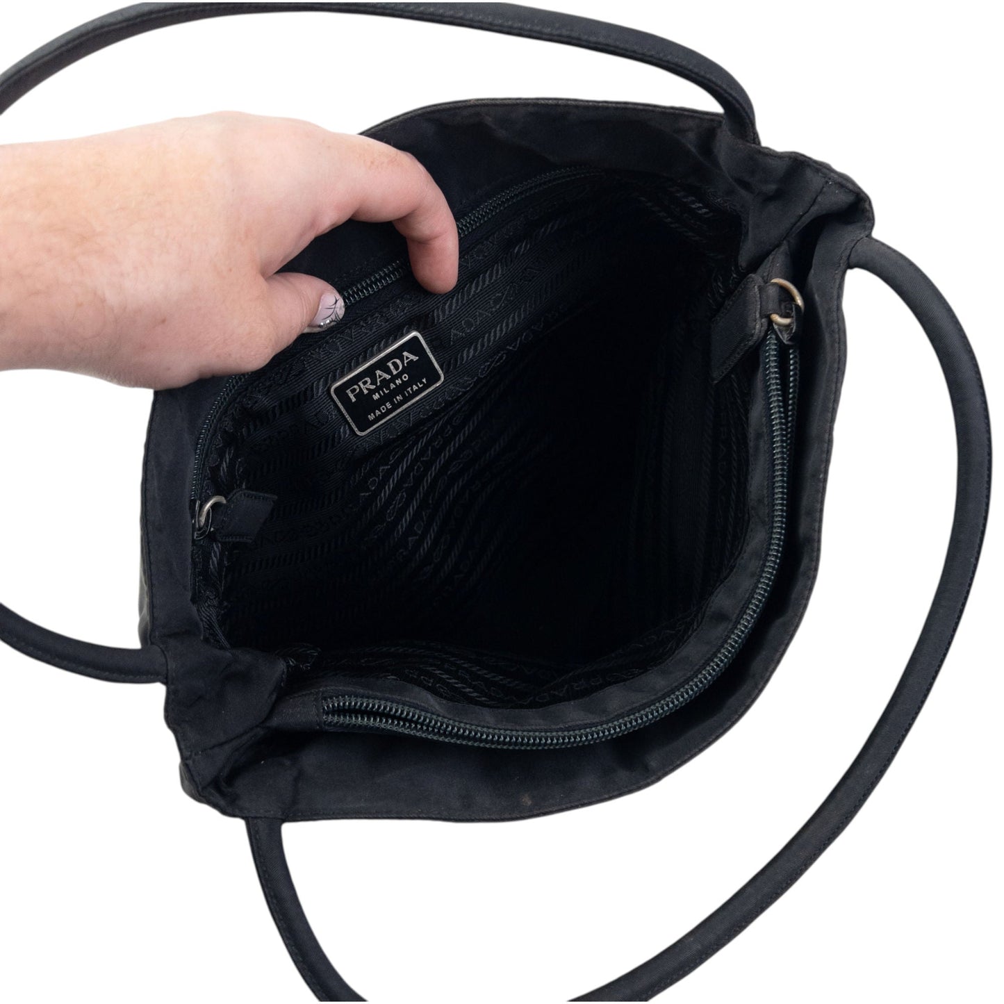 Vintage 2000s Prada Shoulder Bag | O/S, Black