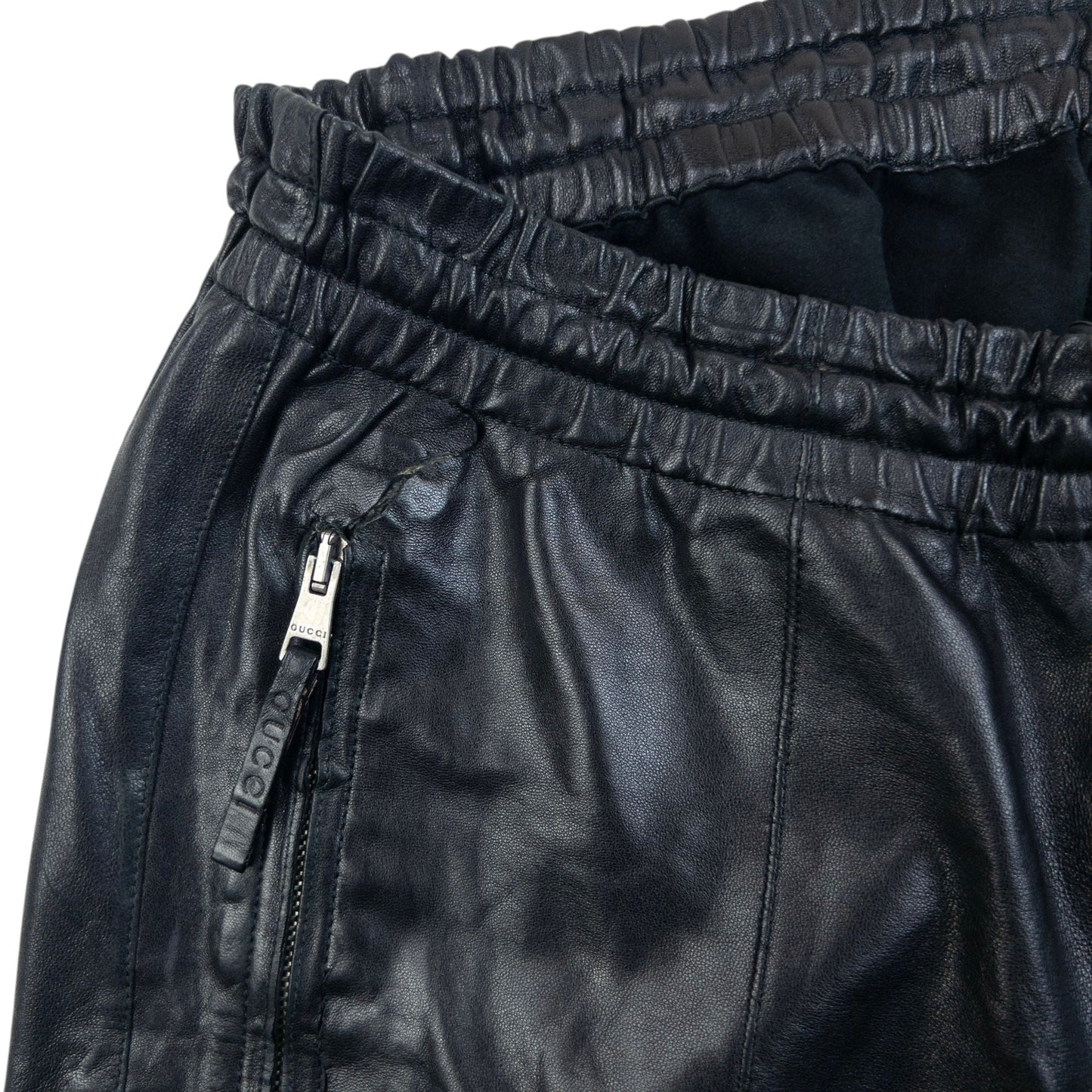 Vintage 2000s Gucci By Tom Ford Leather Trousers Size L | Large, Black