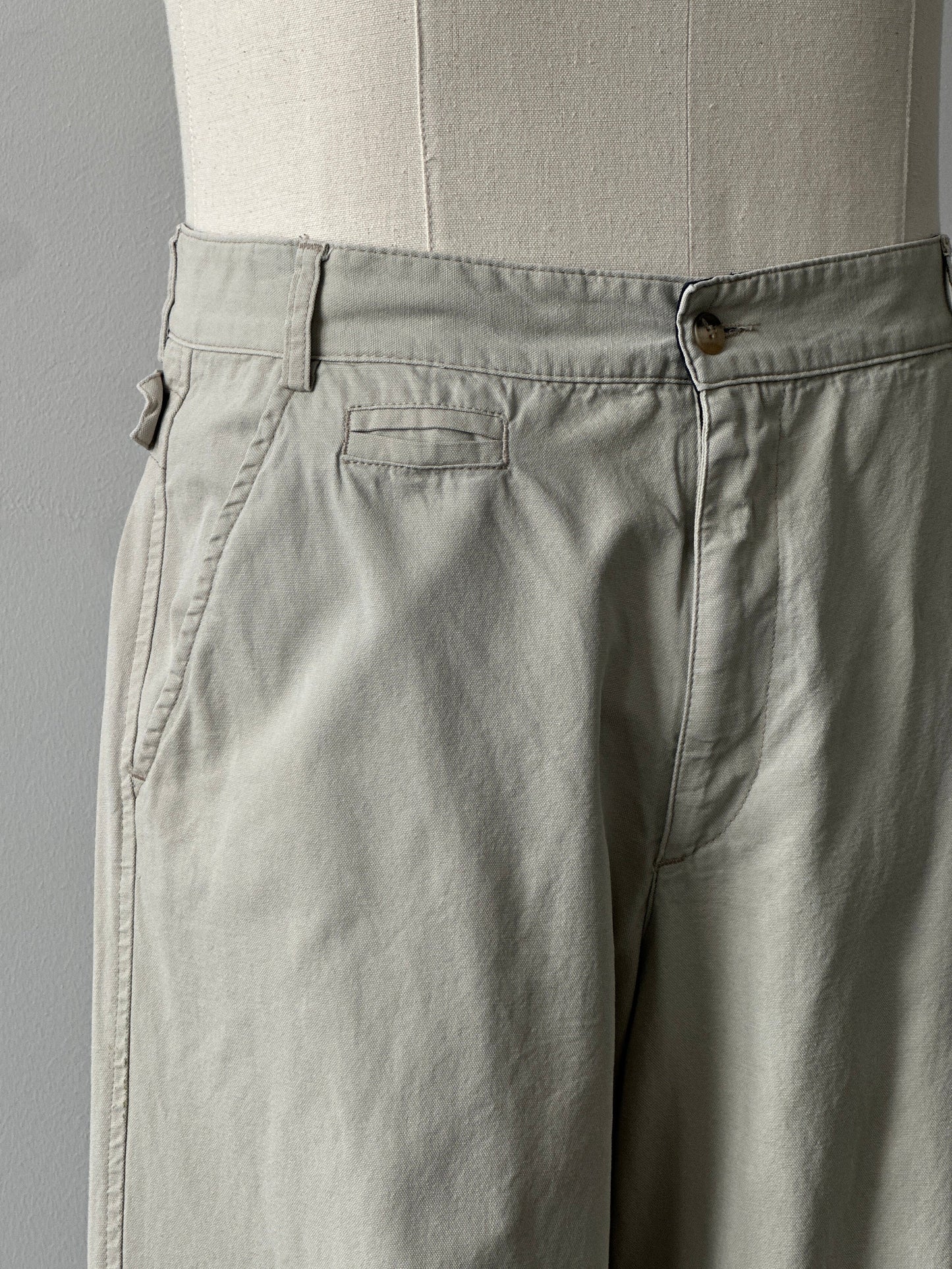 Vintage 1990s Pure Cotton Straight Leg Trousers - W30