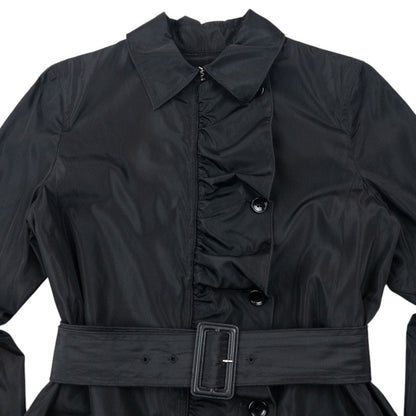 Vintage Dolce & Gabbana Belt Waist Ruffle Jacket Womens Size M | Medium, Black