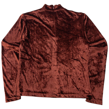 Vintage 90s Balenciaga Velour Long Sleeve Top Womens Size S | Small, Brown