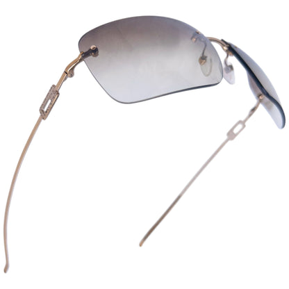 Vintage 2000s Gucci Diamanté Rimless Sunglasses | O/S, Brown