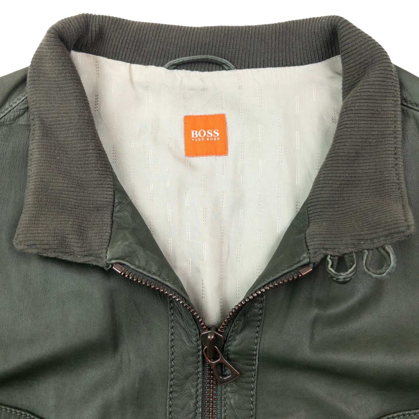 Vintage 2000s Hugo Boss Zip Up Leather Jacket Size XL | XL, Grey